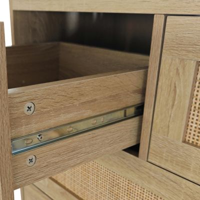 4-Drawer Rattan Cabinet for Home