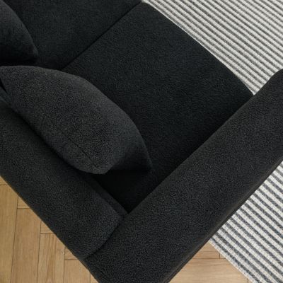 Streamdale 3 Seater + 3 Seater Combination Sofa.Black Teddy