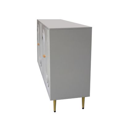 Streamdale Gray Lacquered Wooden Cabinet Server for Multiple Rooms
