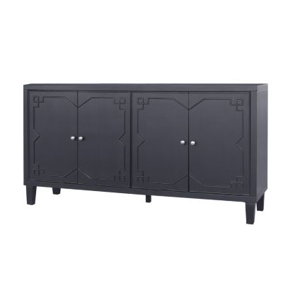 Streamdale 4-Door Matte Black Accent Cabinet for Multiple Rooms