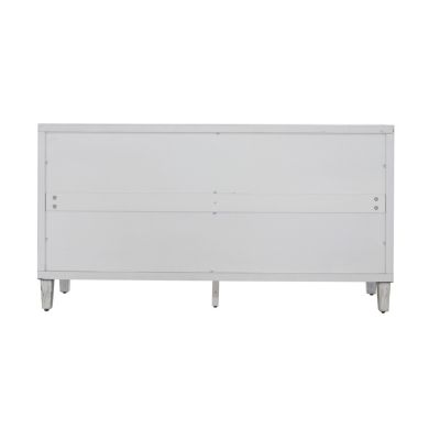 White Wash 4-Door Wooden Accent Cabinet