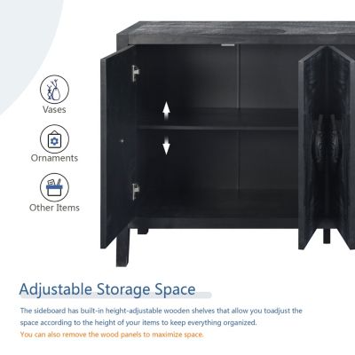 Floral Carved Door Handle, Antique Cabinet