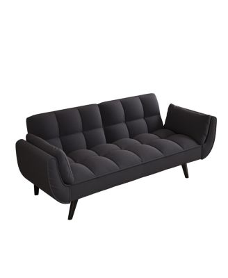 57" Black Sofa with Pillows
