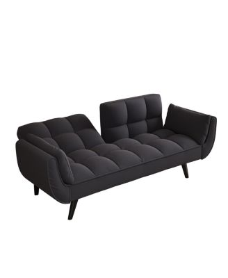 57" Black Sofa with Pillows