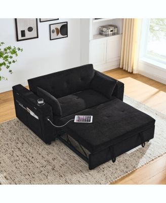 Pull-Out Sleeper Sofa with Recliners and Storage