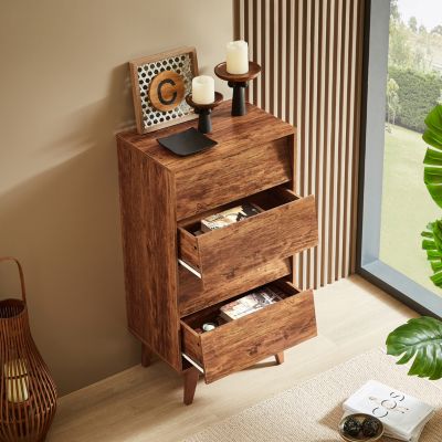 Streamdale 4 Drawer Double Dresser Features Vintage-Style And Bevel Design