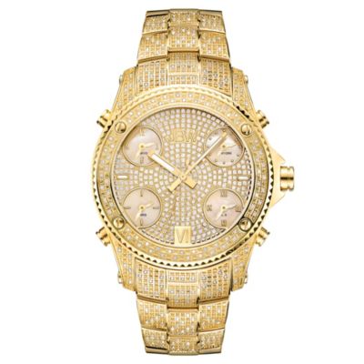 JBW Men s Jet Setter Diamond 2 ct.t.w. 18k Gold Plated Stainless Steel Watch Macy s