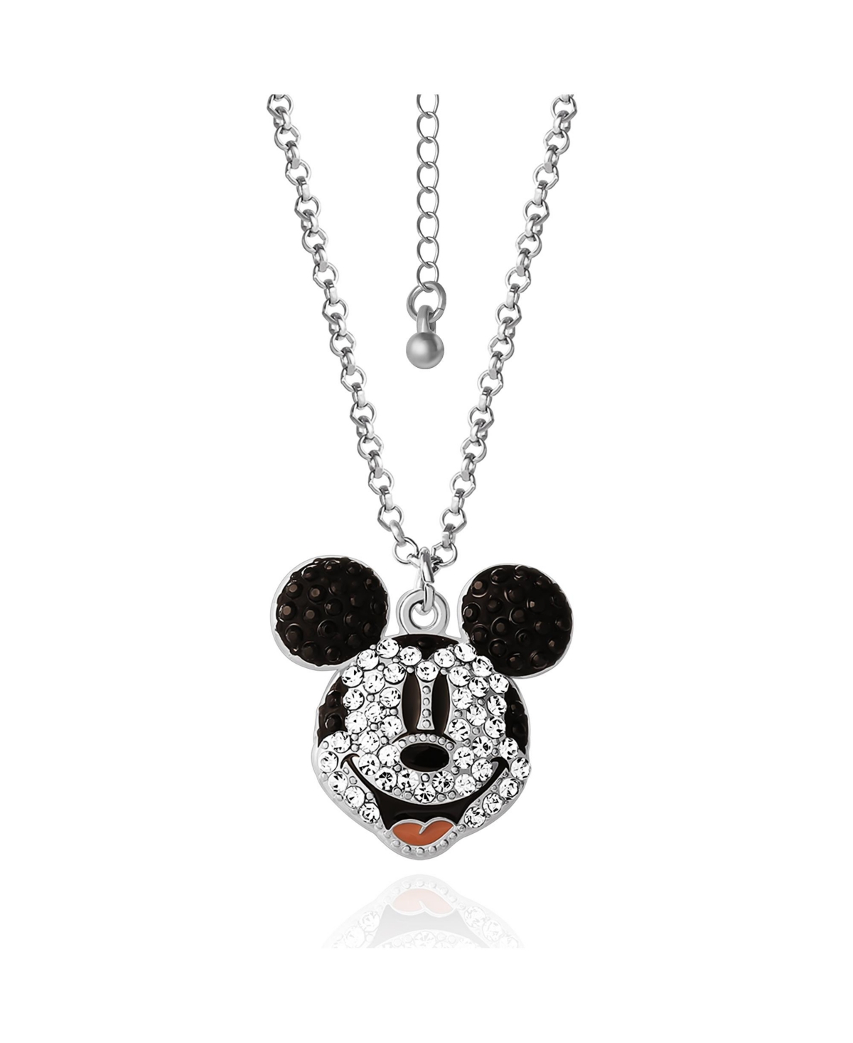 Mickey Mouse Pave Necklace - Black, silver tone