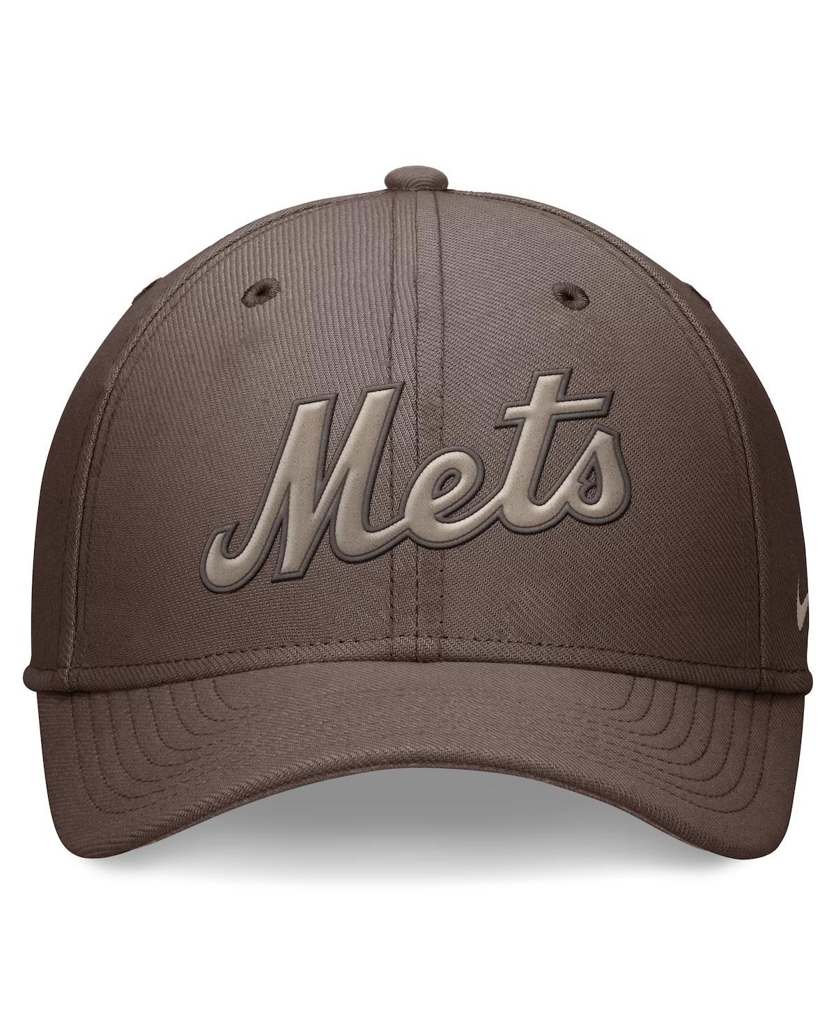 Nike Men'sNew York Mets Statement Ironstone Performance SwooshFlex Hat - Brown