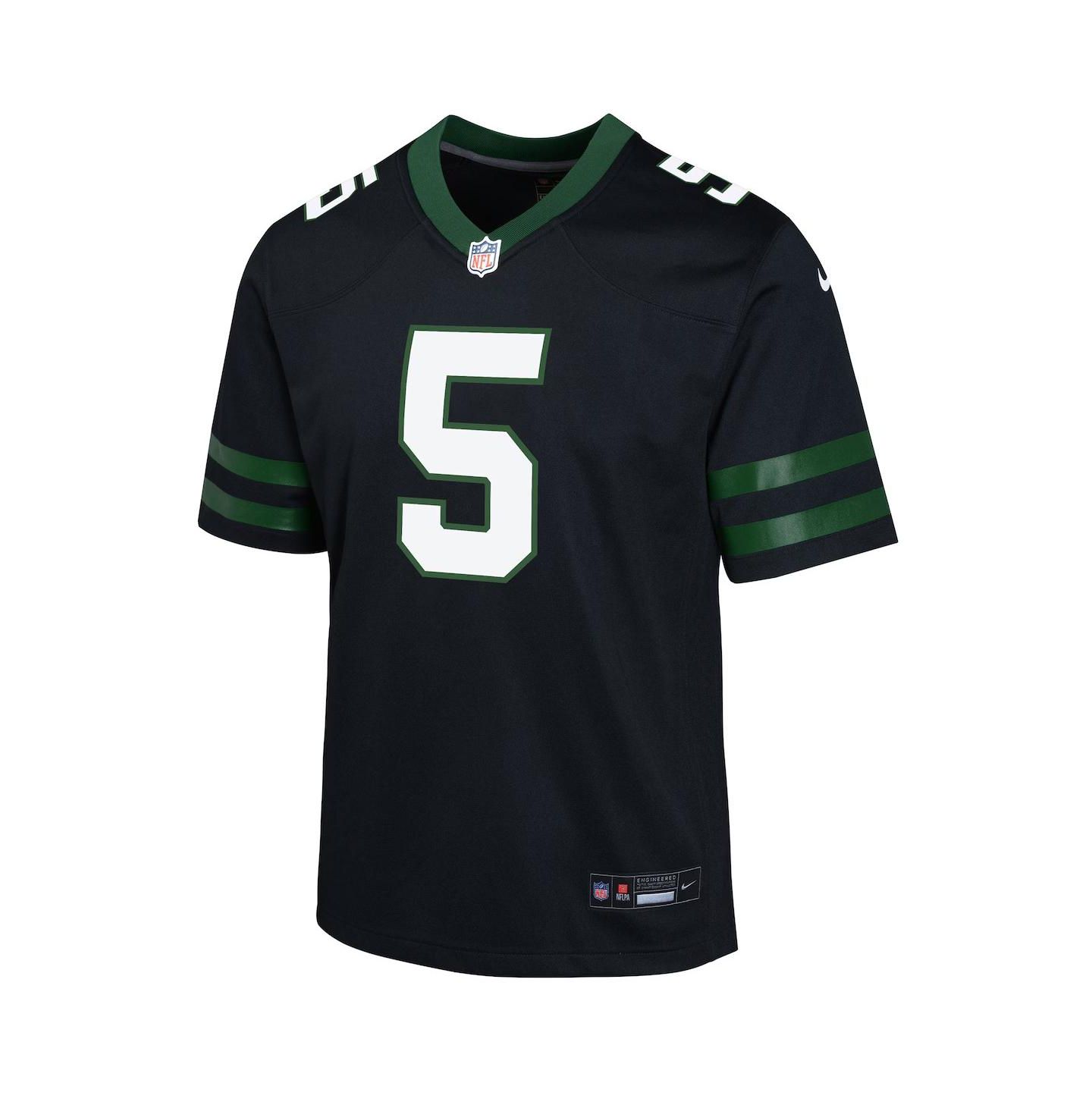 Детское джерси Outerstuff Nike Garrett Wilson New York Jets Legacy Alternate Game, Black — фото 2