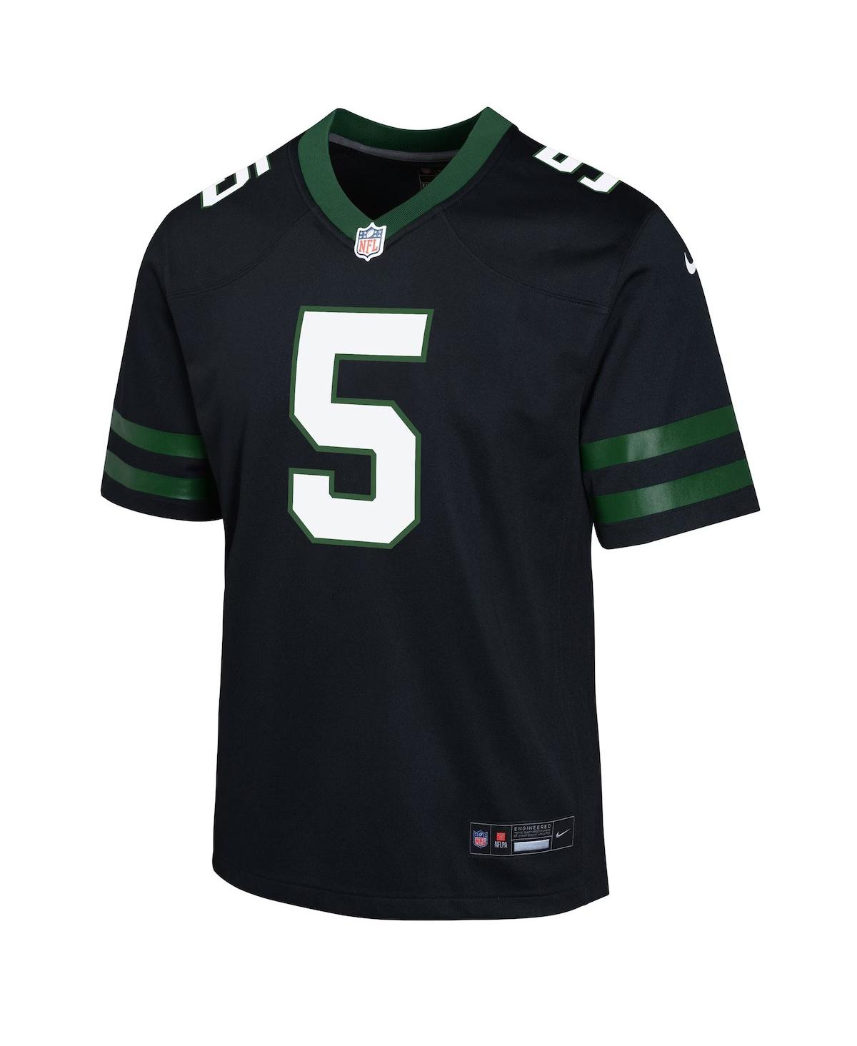 Nike Big Boys and Girls Garrett Wilson LegacyNew York Jets Alternate Game Jersey - Black