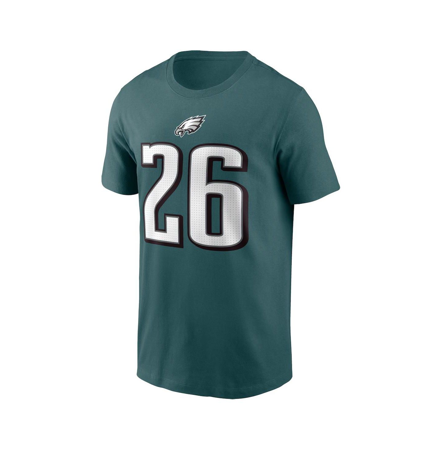 Мужская футболка Fanatics Nike Saquon Barkley Midnight Green Philadelphia Eagles Player Name & Number — фото 2