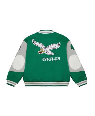 Mitchell Ness Men's and Women's Kelly Green Philadelphia Eagles Varsity Team Full-Snap Jacket