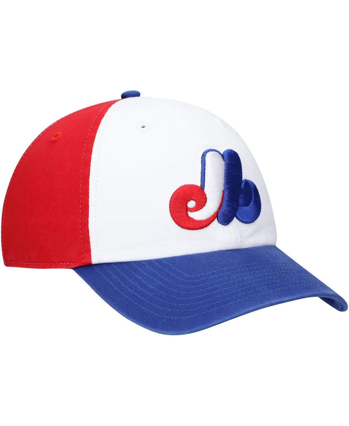 Shop 47 Brand Men's White Montreal Expos Logo Cooperstown Collection Adjustable Hat In White,royal