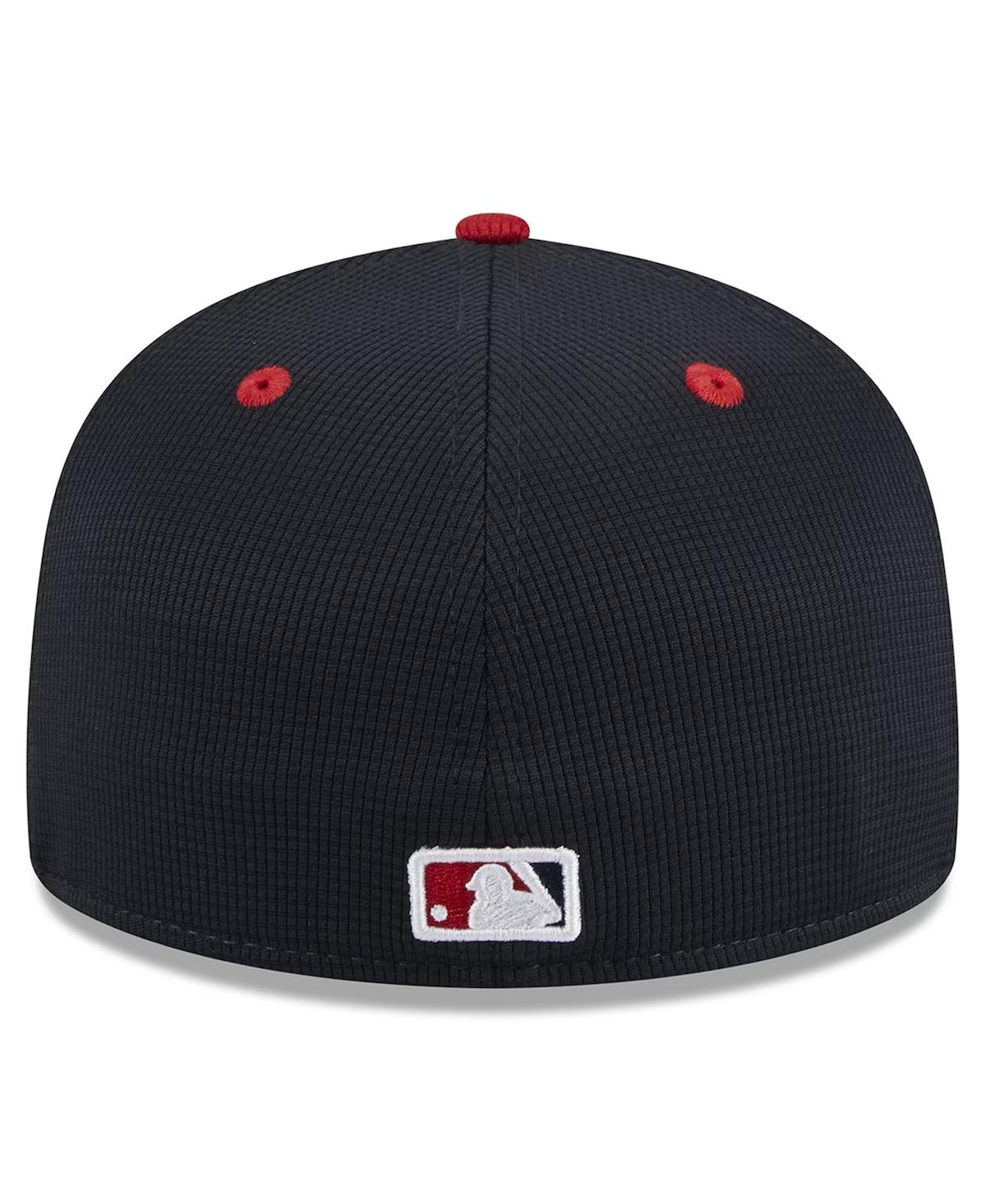 New Era Men's Navy Los Angeles Angels 2024 Batting Practice 59fifty Fitted Hat In Red