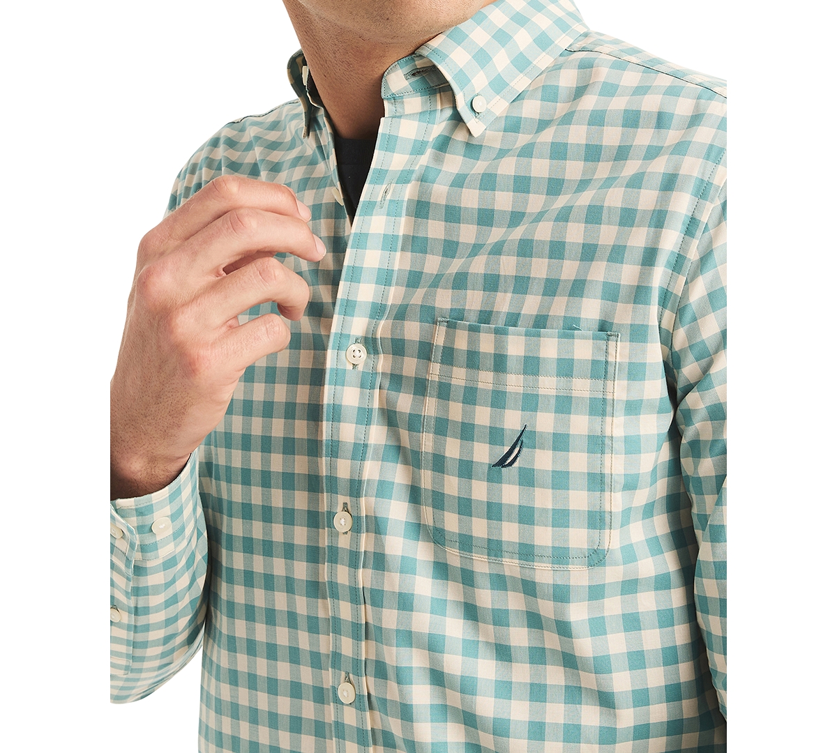 Nautica Men's Classic-Fit Stretch Button-Down Check Shirt