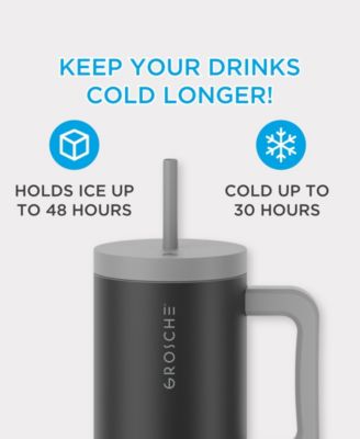 40oz Insulated Tumbler with Straw and Handle, 2pk