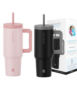 40oz Insulated Tumbler with Straw and Handle, 2pk