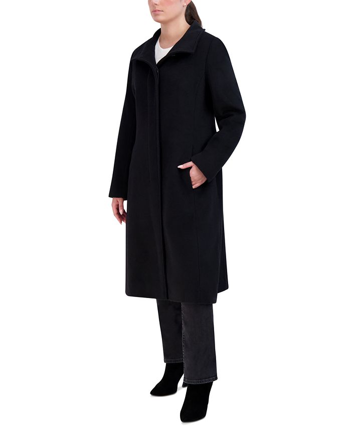 Cole Haan Womens StandCollar SingleBreasted Wool Blend Coat Macy's
