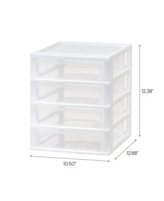 4-Drawer Desktop-Storage Unit, White