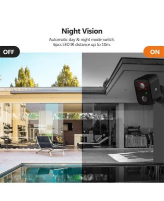 3 Packs 1080P Full HD Wireless Smart Cameras with Solar Panels and 16GB TF Card, Supports Night Vision, Wi-Fi and Smartphone App