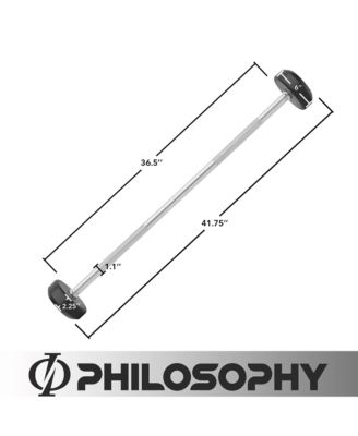 Rubber Fixed Barbell, 30 LB Pre-Loaded Weight Straight Bar for Strength Training & Weightlifting