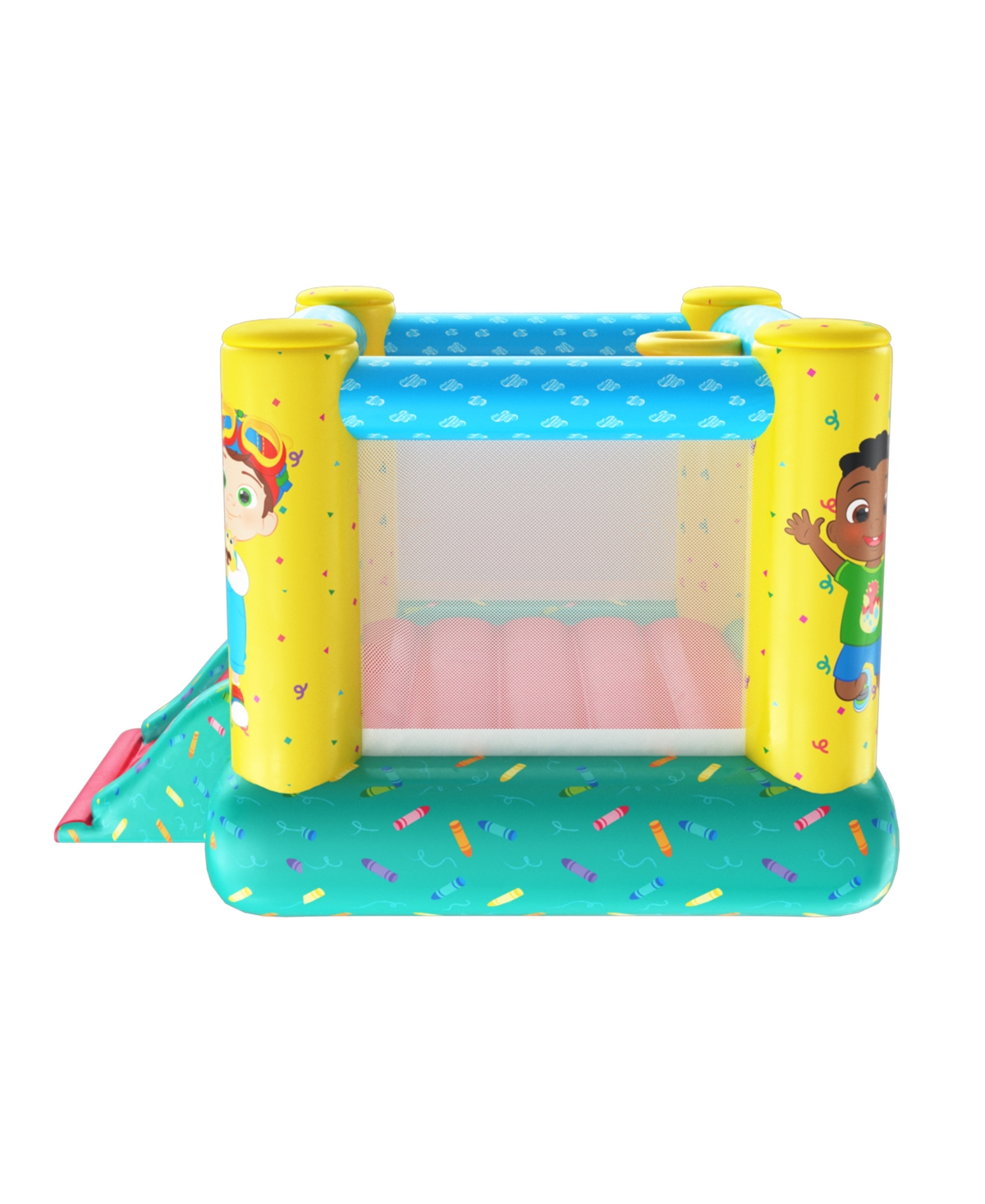World Tech Toys Moonbug Cocomelon Inflatable Bouncer With Slider In Multi