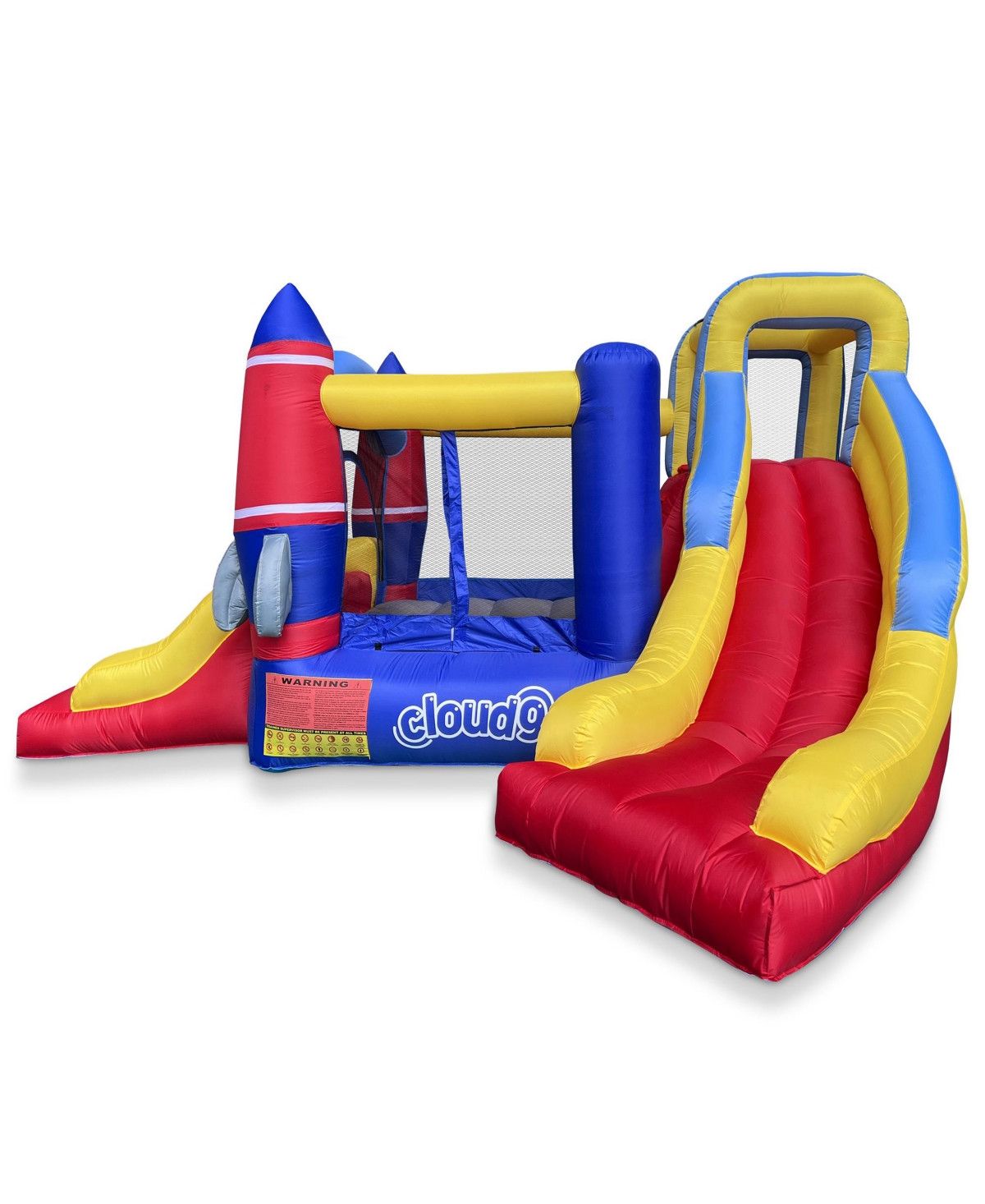 Cloud 9 Rocket Bounce House with Blower & Two Slides - Inflatable Bouncer for Kids