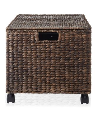 Rolling Filing Cabinet, Water Hyacinth Hanging File Folder Organizer, Home Office Storage