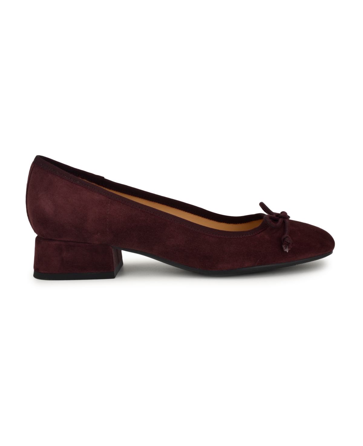 Nine West Women's Saruh Square Toe Slip-on Dress Pumps In Burgundy Suede