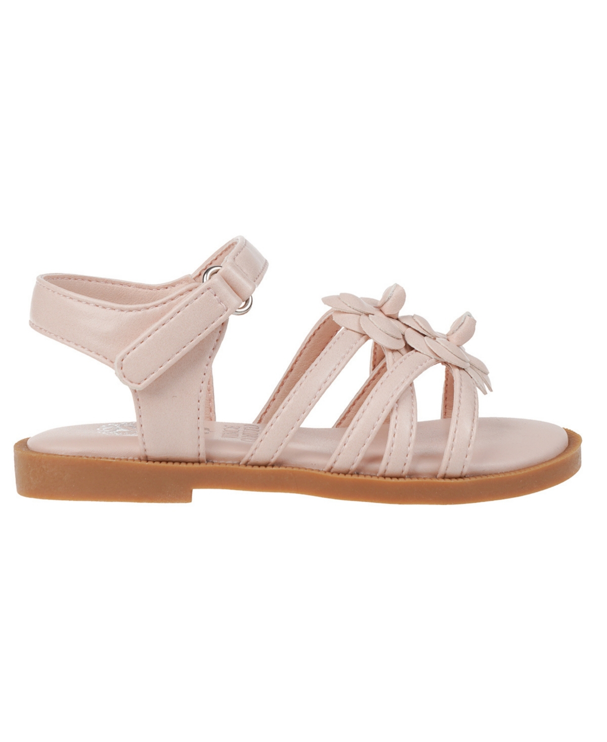 Vince Camuto Toddler Girl's Gladiator Sandal with 3D Flowers and Back Strap with Adjustable Closure