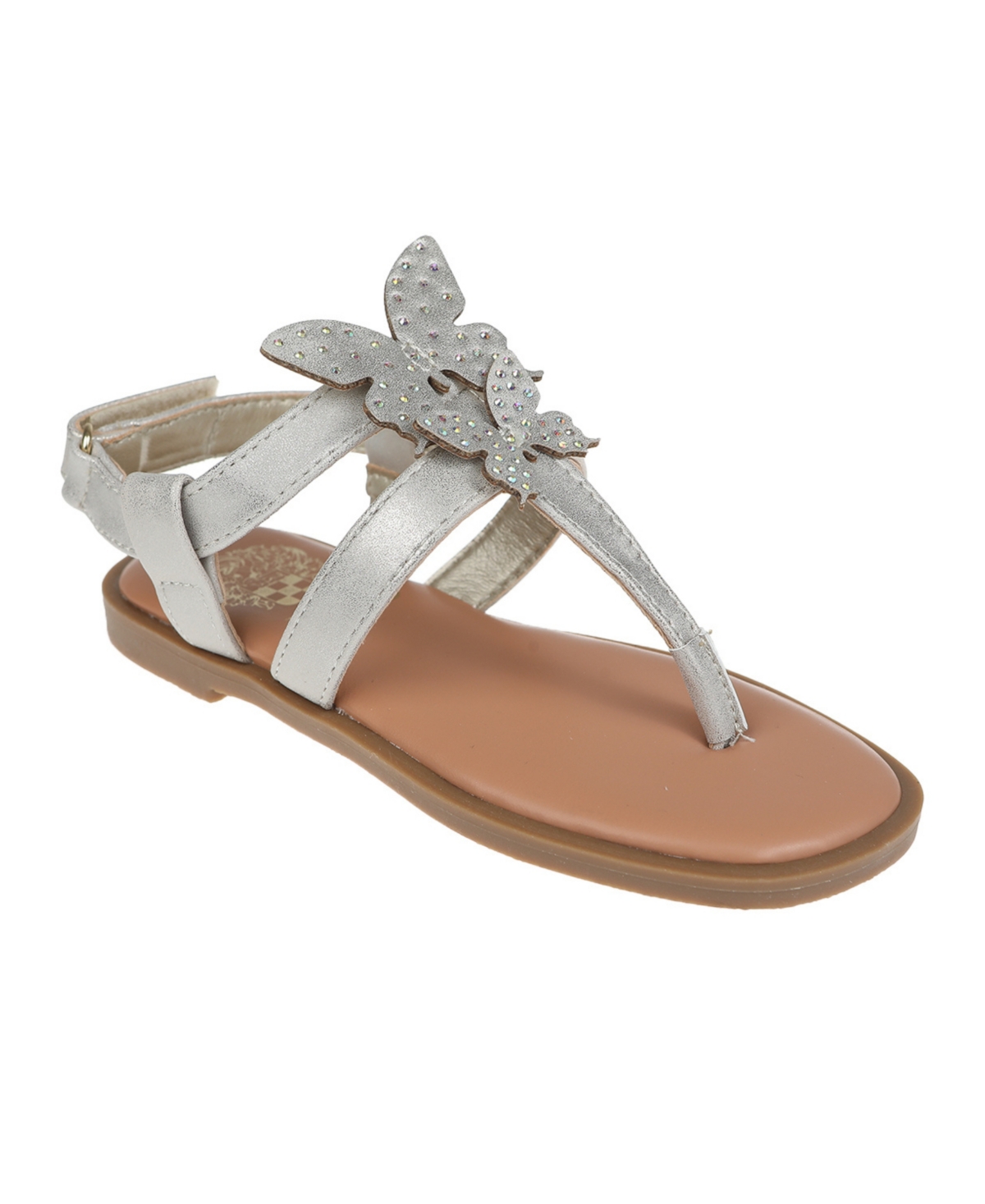 VINCE CAMUTO BIG GIRL'S FASHION SANDAL WITH 3D CUTOUT SELF BUTTERFLIES POLYURETHANE SANDALS 