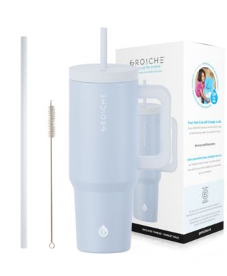 40oz Insulated Tumbler with Straw and Handle