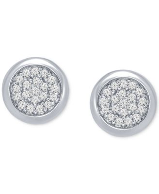 Macy's - Men's Black Diamond Circle Cluster Stud Earrings (1/3 ct. t.w.) in Black Rhodium-Plated Sterling Silver (Also in White Diamonds)
