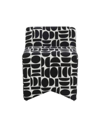 25" Geometric Jacquard Weave Stool