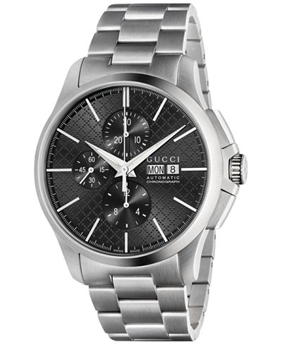 Gucci Men's Swiss Automatic Chronograph G-Timeless Stainless Steel Bracelet Watch 44mm YA126264