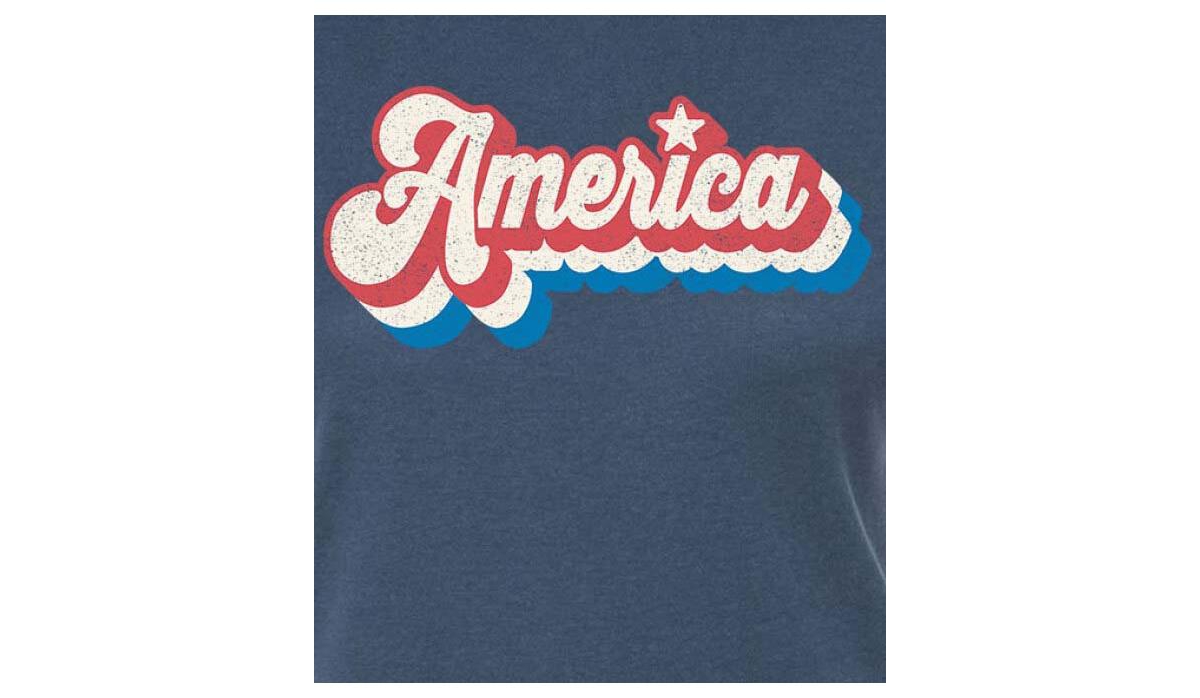 Good Vibes Llc Hybrid Apparel Trendy Juniors Americana Graphic Tee In Blue
