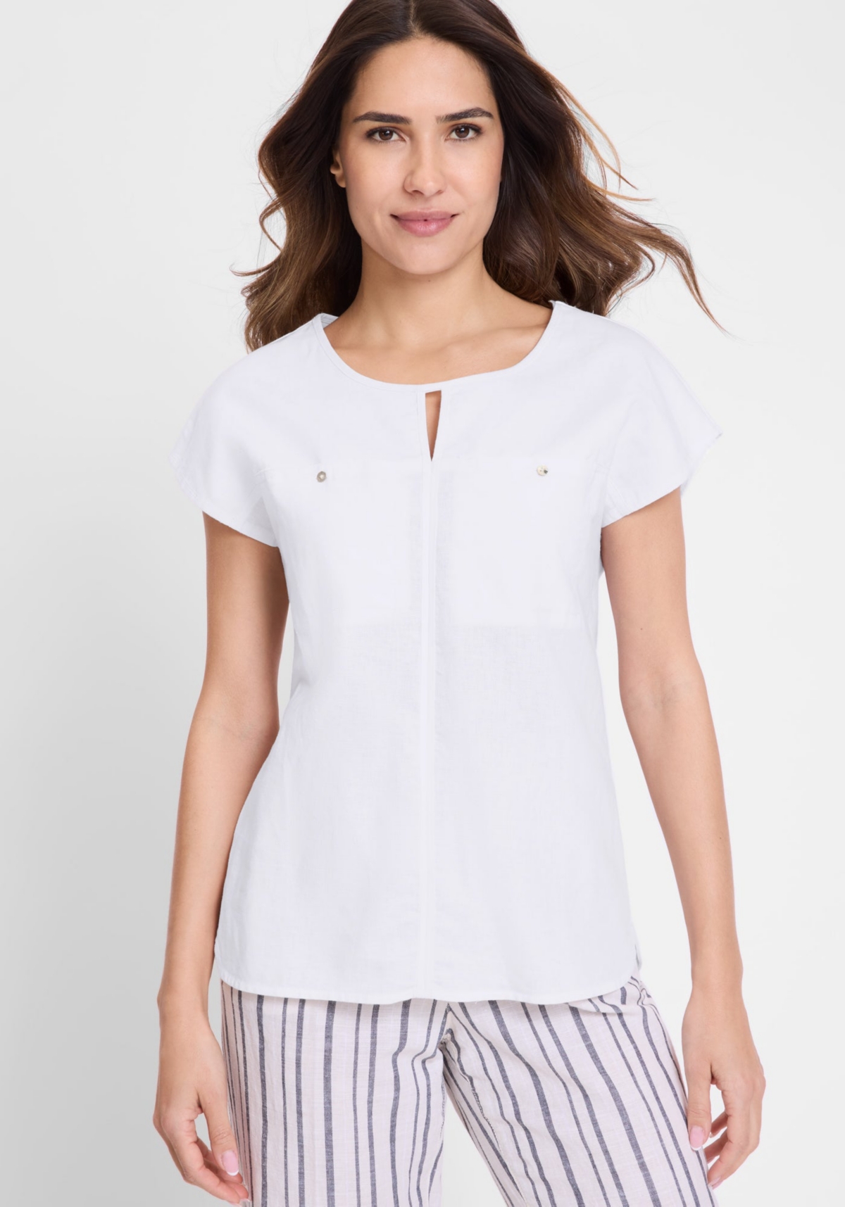 Women's Mixed Media T-Shirt - White