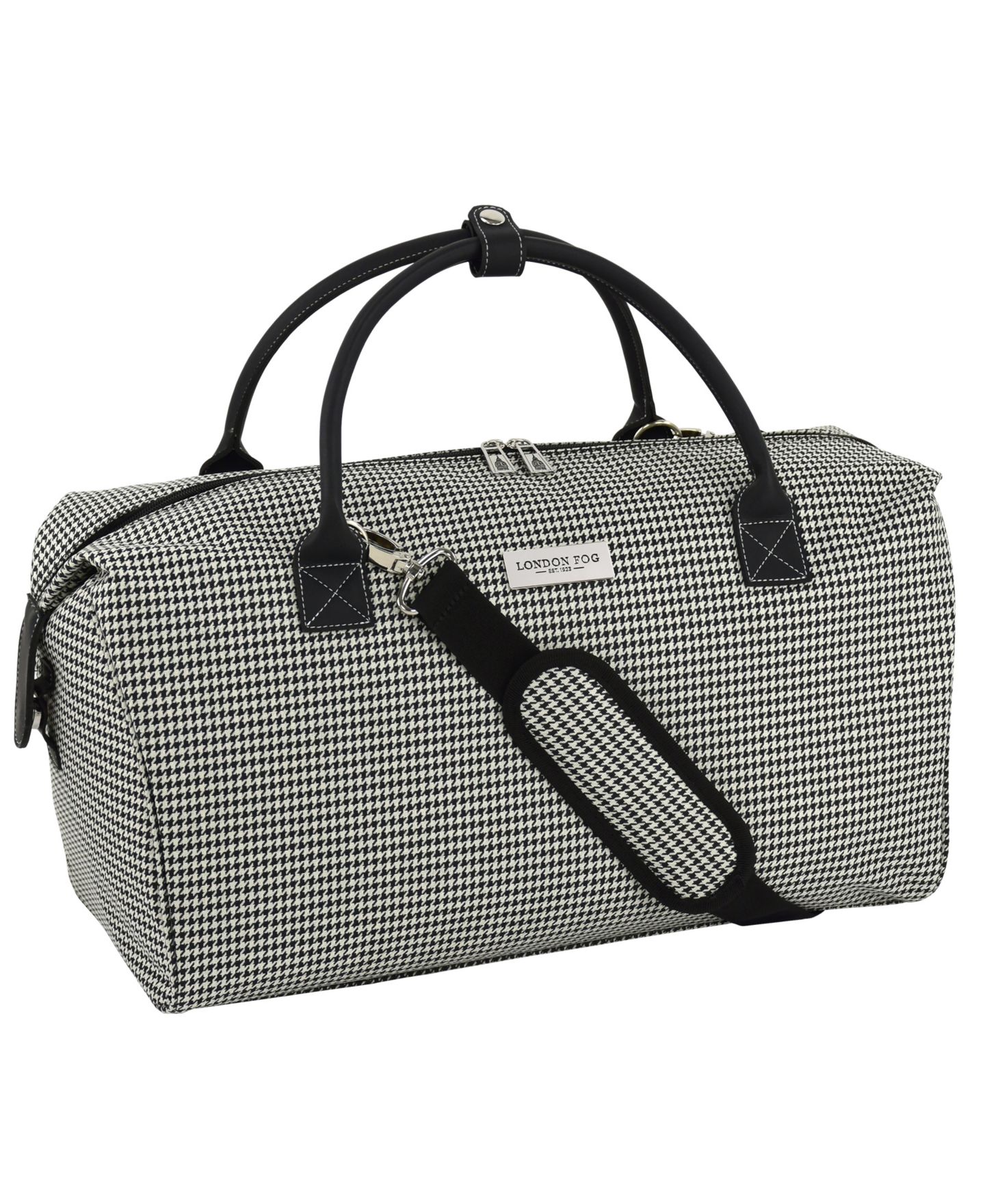 Сумка London Fog Cambridge 20" Duffel, цвет: Чёрный белая гусиная лапка — фото 1