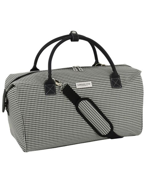 Сумка London Fog Cambridge 20" Duffel, цвет: Чёрный белая гусиная лапка