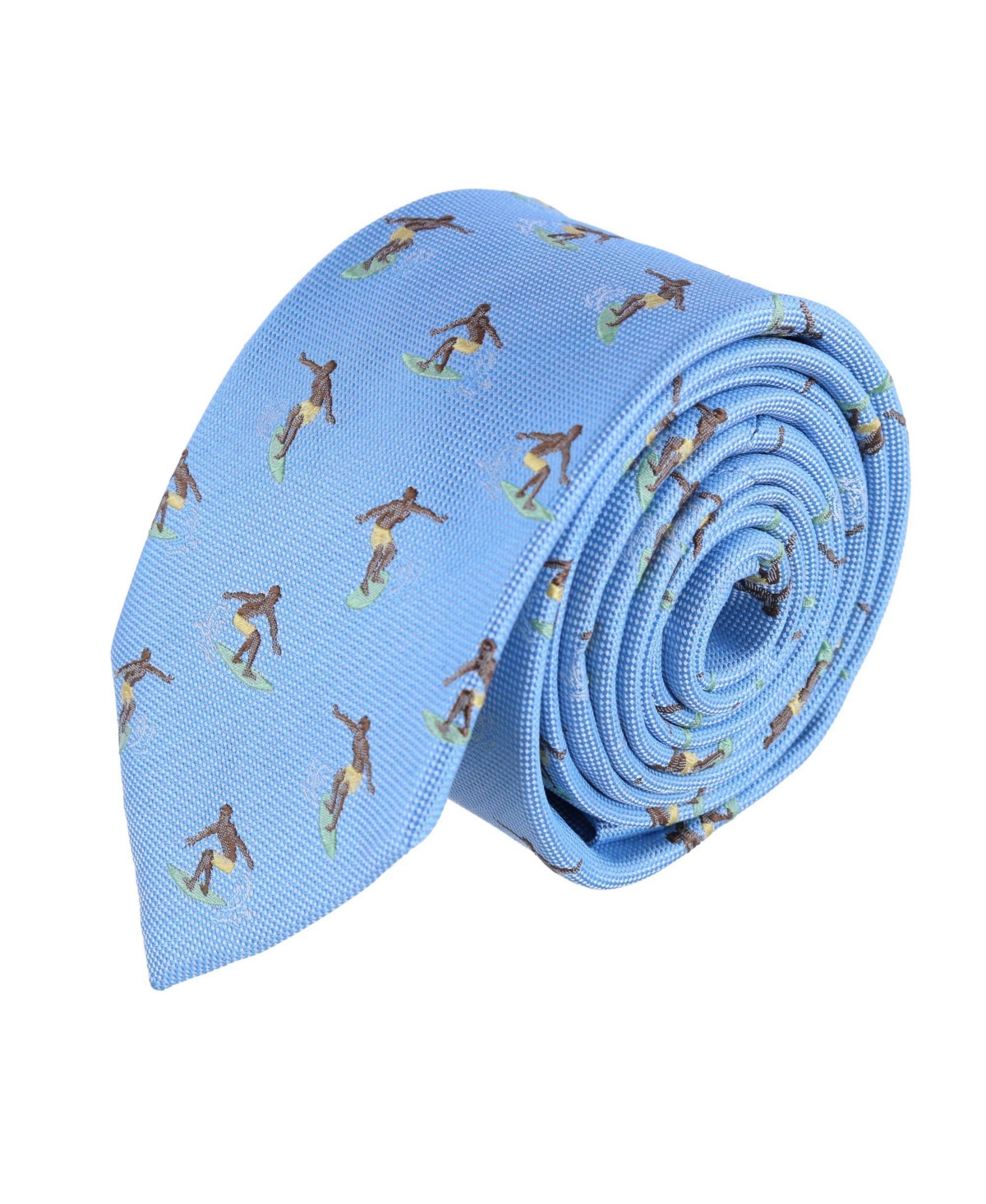 Men's Raglan Surfing Novelty Silk Necktie - Light blue