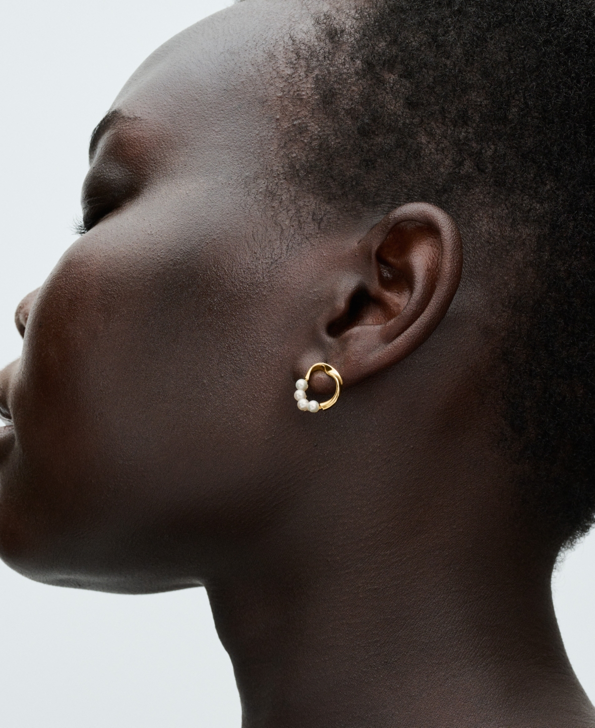 Pandora 14k Gold-plated Shaped Circle Treated Freshwater Cultured Pearls Stud Earrings In No Color