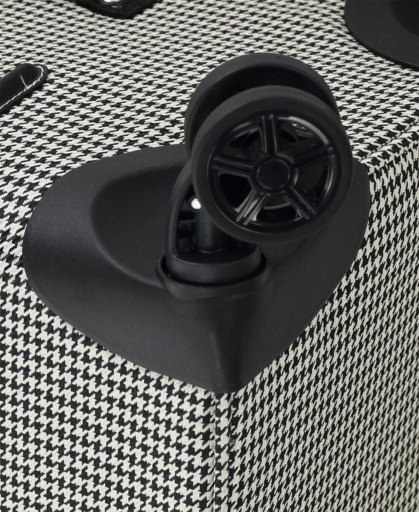 Чемодан London Fog Cambridge Medium Check-in Expandable Spinner, цвет: Чёрный белая гусиная лапка — фото 5