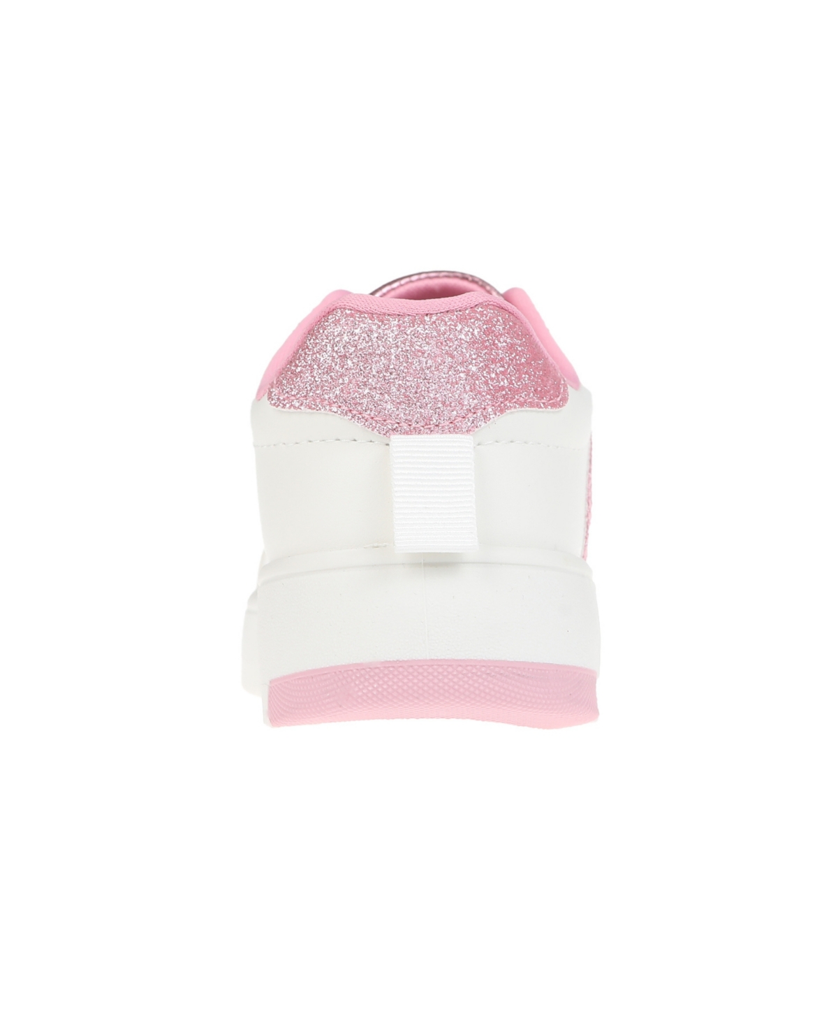 Bebe Little Girl's Court Sneaker With Glitter Applique And Counter Polyurethane Sneakers In Pink