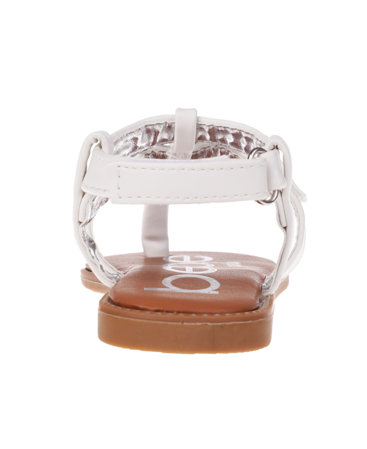 Bebe Big Girl's Strappy Sandal with Metal Chain and Sea Charms Polyurethane Sandals