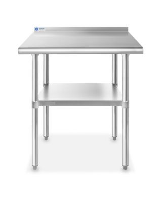 36 x 24 Inch Stainless Steel Table w/ Backsplash and Undershelf, NSF Commercial Kitchen Work & Prep Table