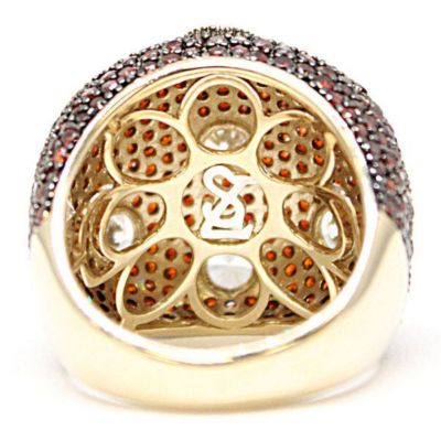 Sterling Silver Cubic Zirconia Pave Extra Large Dome Ring