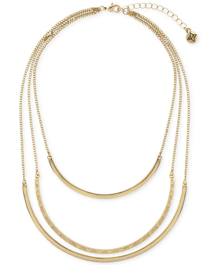 BCBGeneration - Gold-Tone Three-Row Collar Necklace