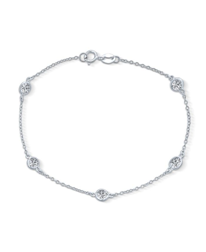 Bling Jewelry CZ By The Yard Bracelet .925 Sterling Silver Minimalist