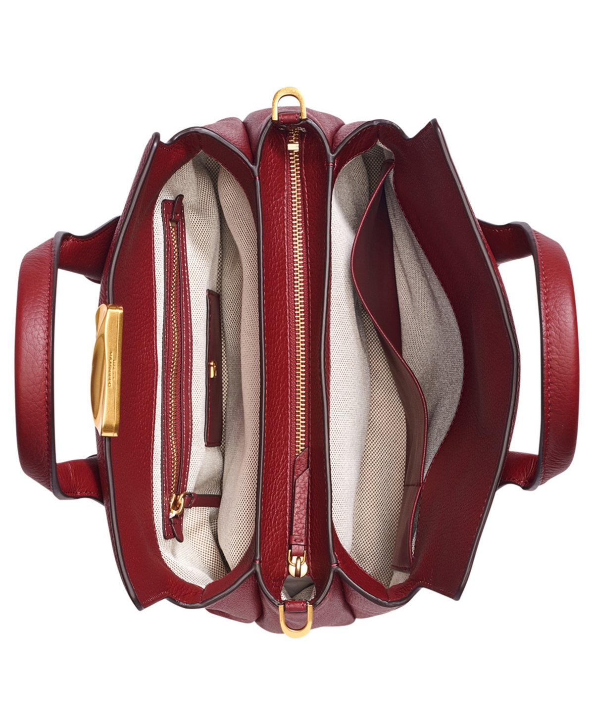 Shop Donna Karan Amagansett Soft-rolled Leather Satchel With Sculpted Magnet Closure In Garnet